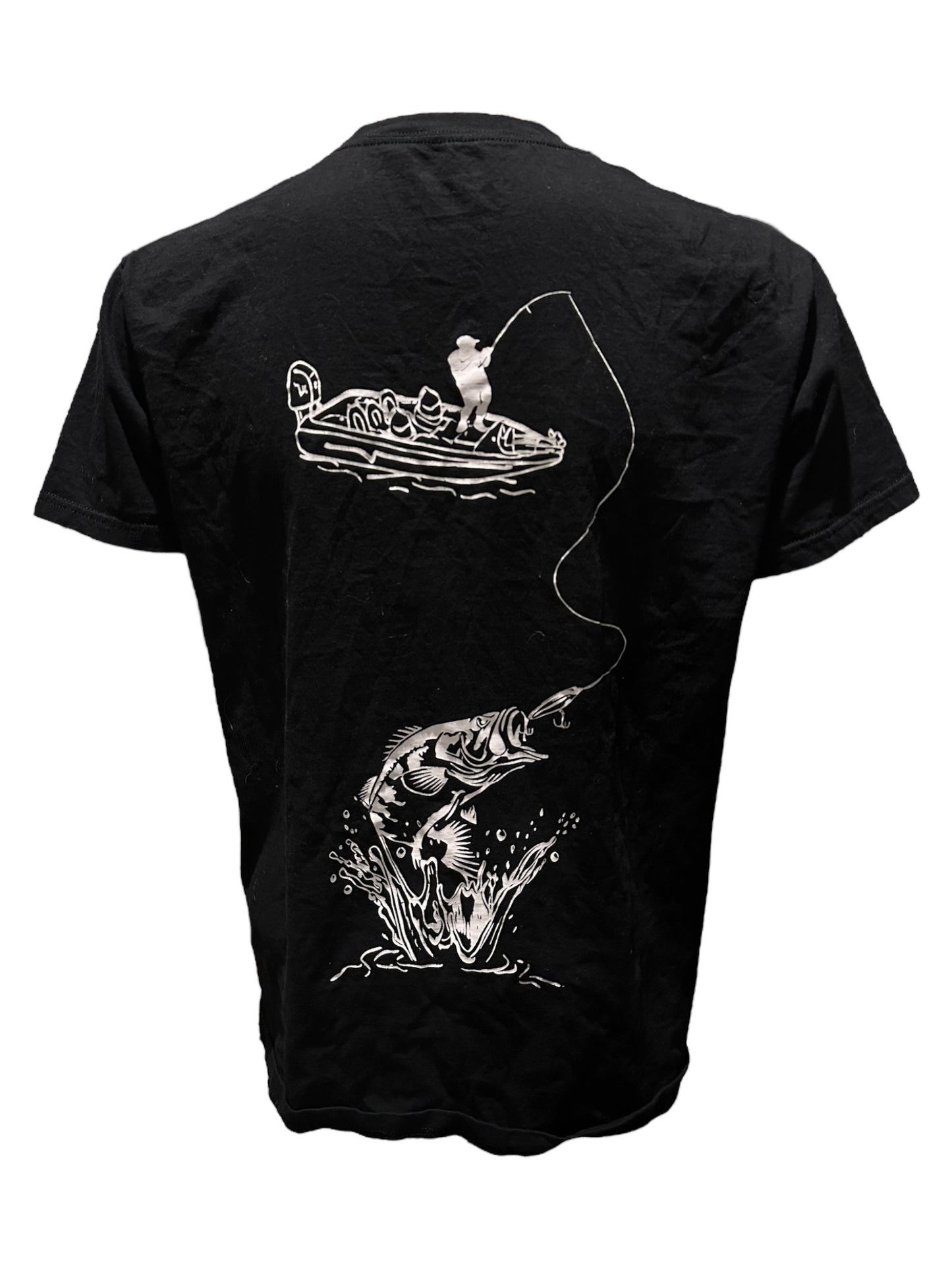 Bass Fishing T-Shirt- Black (Loose fit)