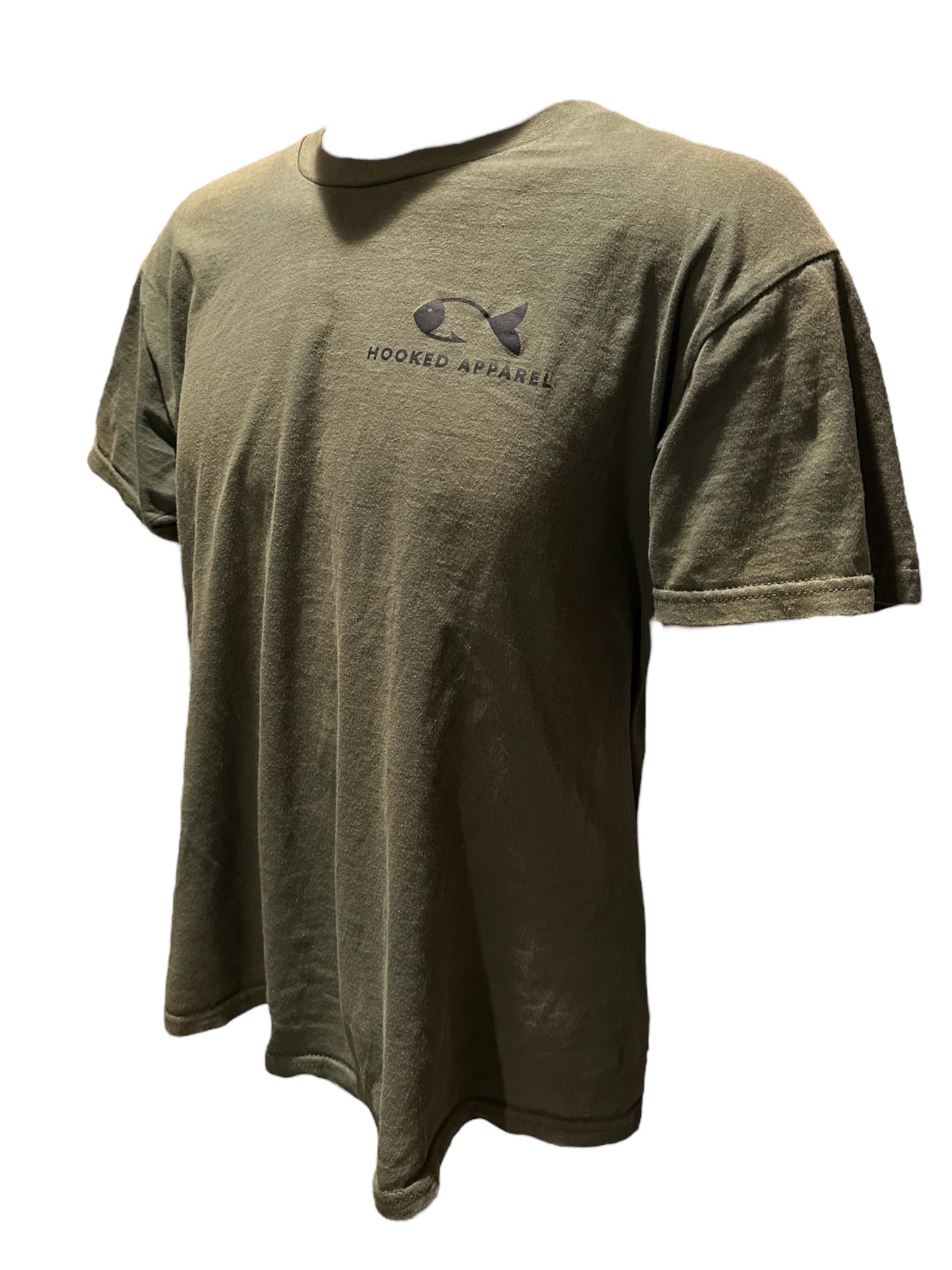 Bass Fishing T-Shirt- Army Green (Loose fit)