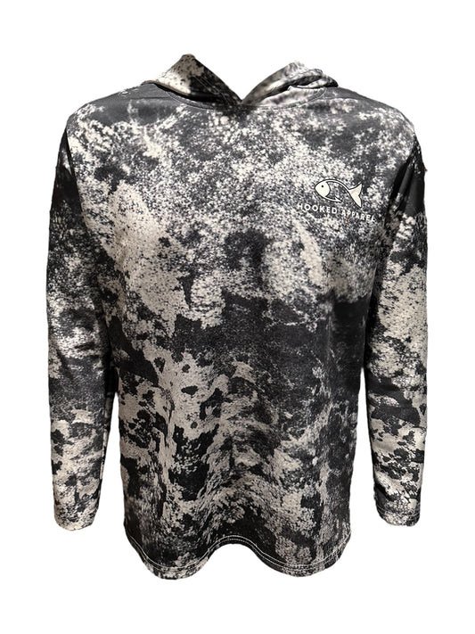 Lightweight Hoodie- White and black Camo (Please Size Up)