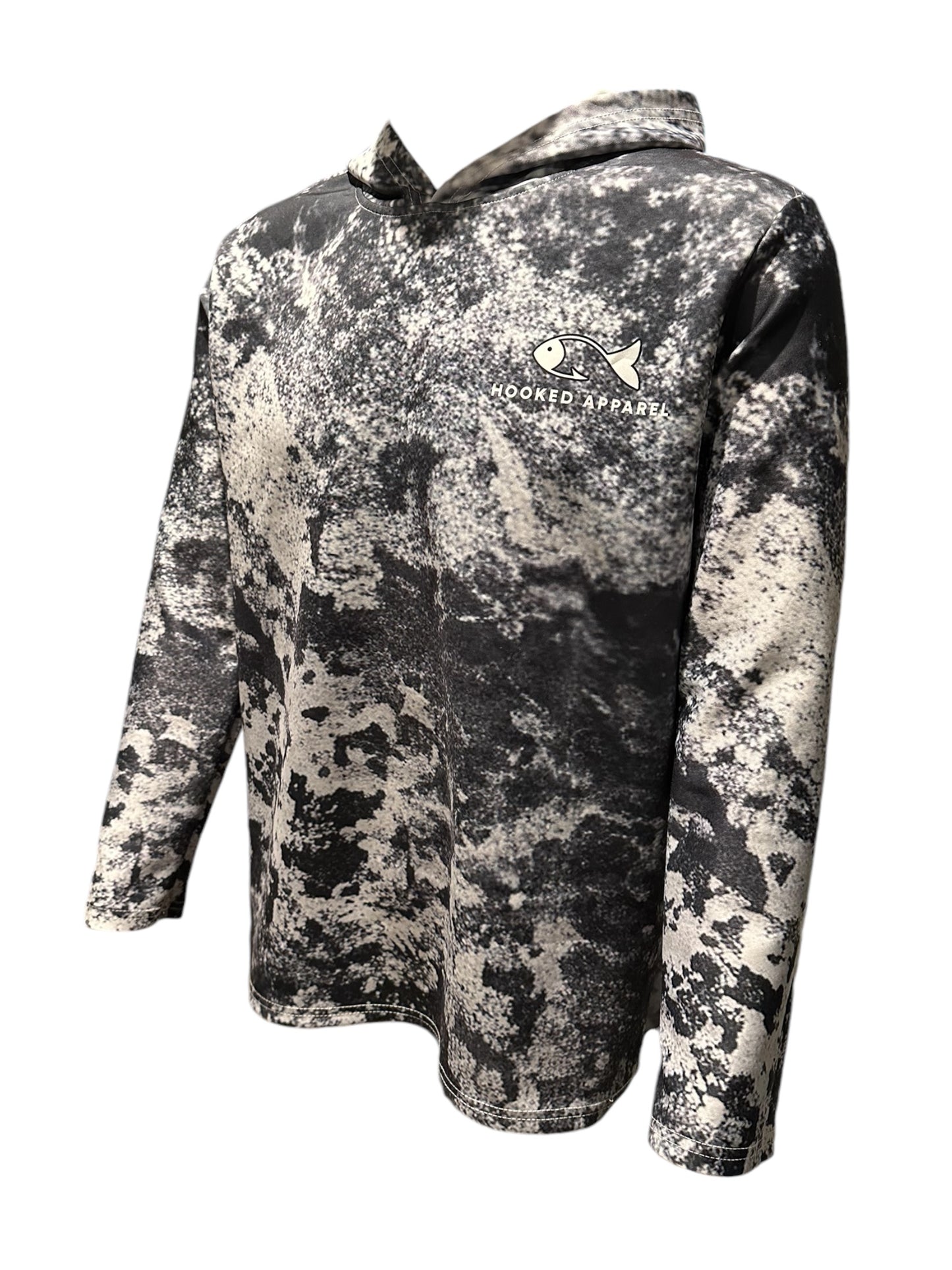 Lightweight Hoodie- White and black Camo (Please Size Up)